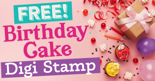 Free Birthday Cake Digi Stamp