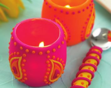 Funky Polymer Clay Candle Holder Tutorial Funky Polymer Clay Candle Holder Tutorial