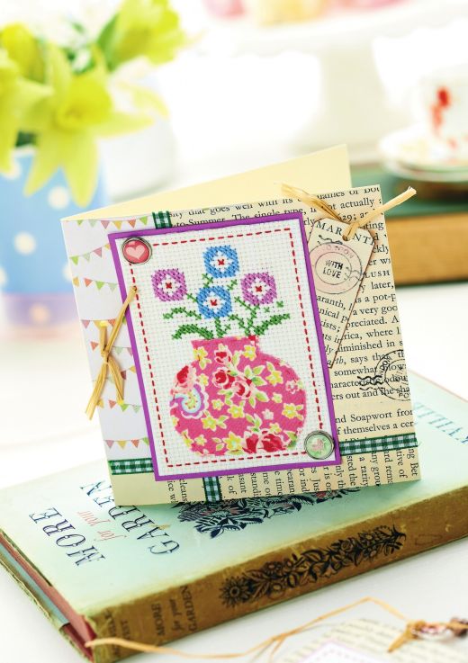 Floral Cross Stitch Card