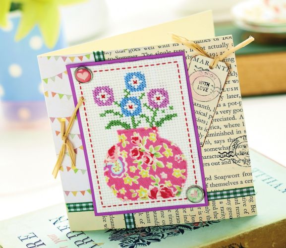Floral Cross Stitch Card
