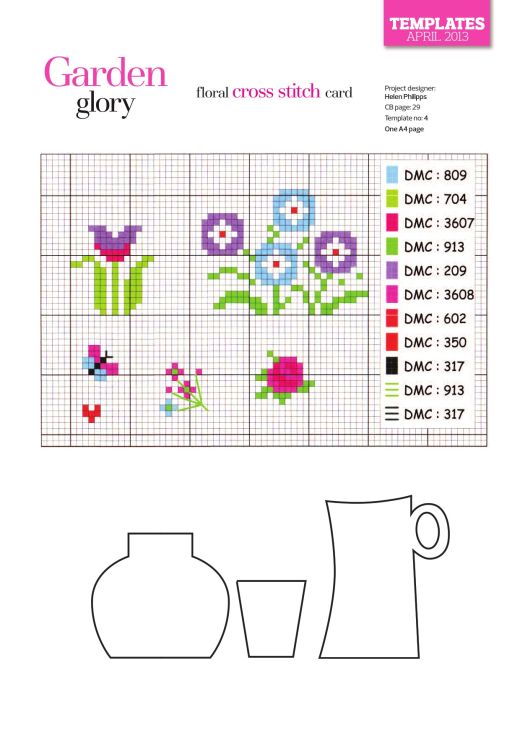 Floral Cross Stitch Card