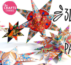 3D Folded Boho Paper Stars Template