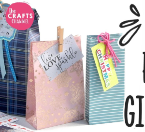 Easy Folded Christmas Gift Bag Templates