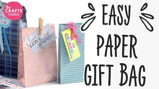 Easy Folded Christmas Gift Bag Templates