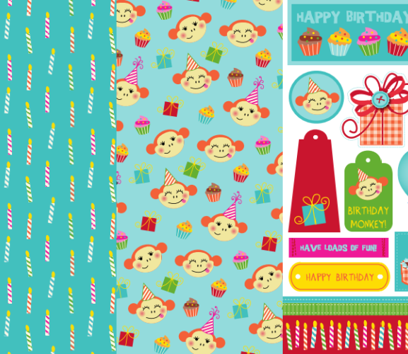 Maria Taylor Cheeky Monkey Birthday Papers & Sentiments