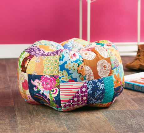 Stitched Patchwork Pouffe Stitched Patchwork Pouffe