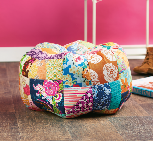 Stitched Patchwork Pouffe