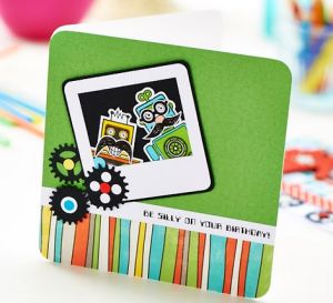 Robot Themed Moustache Cards