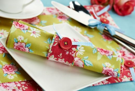 Stitched Tilda  Place Mat & Napkin Ring