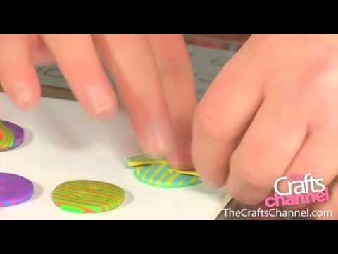 Craft striped Fimo buttons