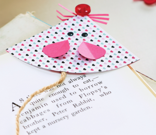 Paper mouse bookmark
