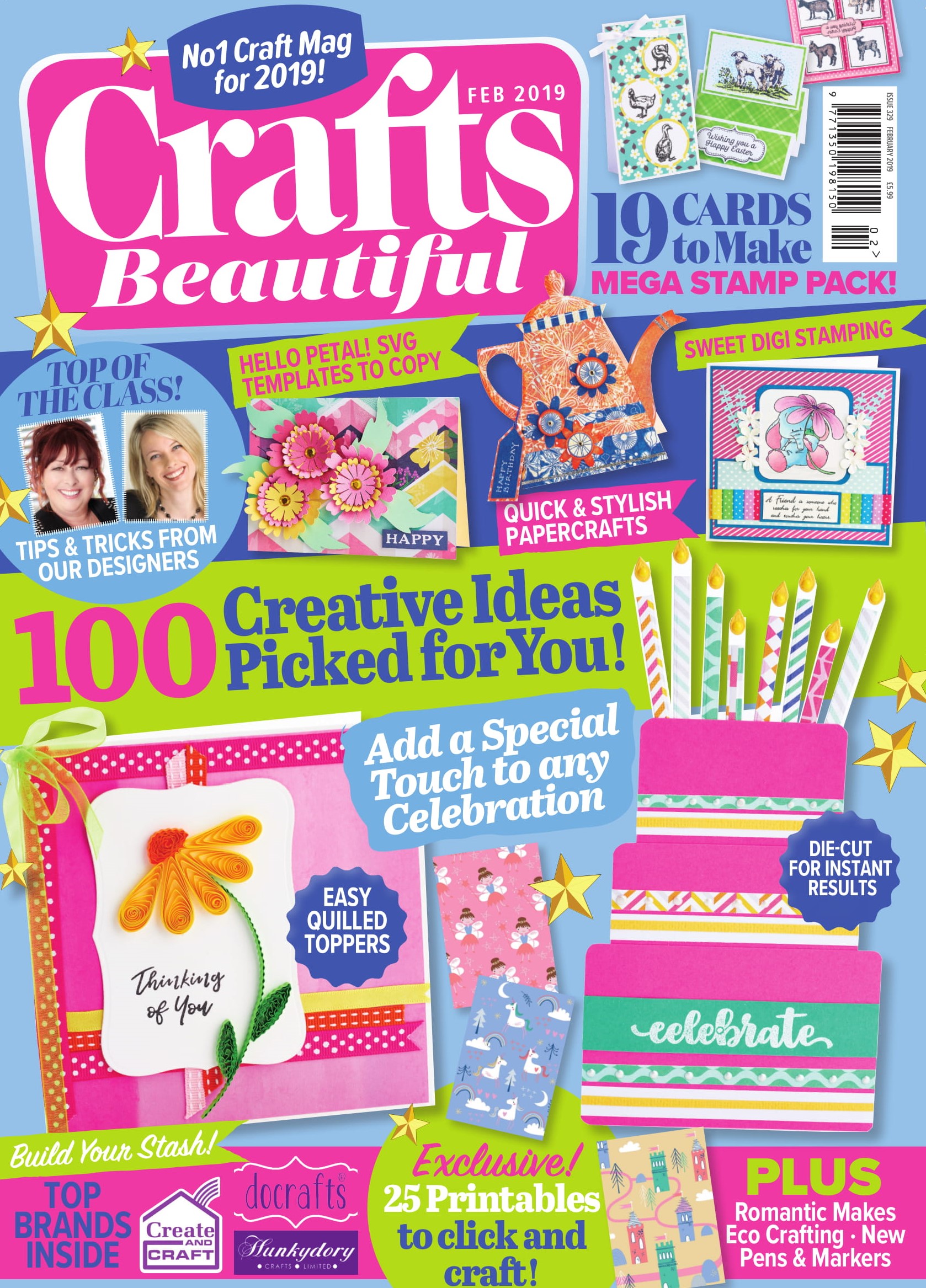 Crafts Beautiful February 2019 Issue 329 Template Pack