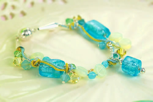 Seaside Blue & Green Bead Bracelet