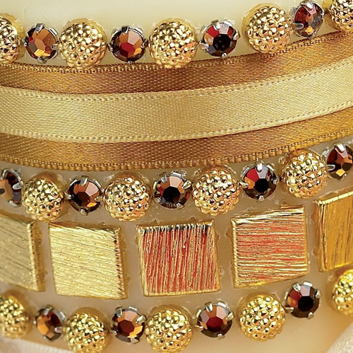 Gold Jewel Embellished Candle