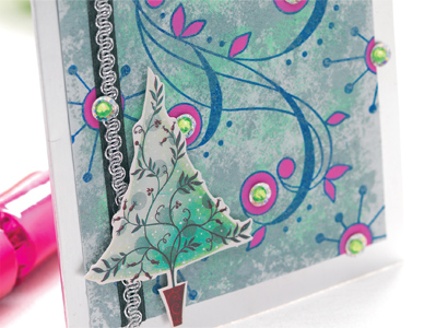 Acrylic Paint Modern Christmas Card