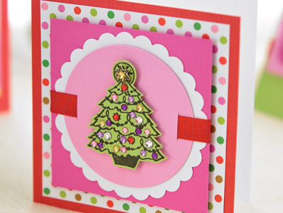 Gem Glitzy Christmas Tree Card