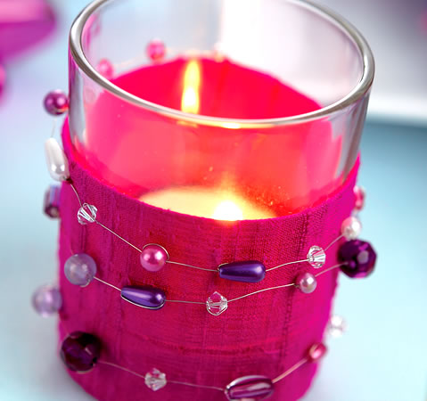 Crepe Paper & Silk Dupion Beaded Table Decorations