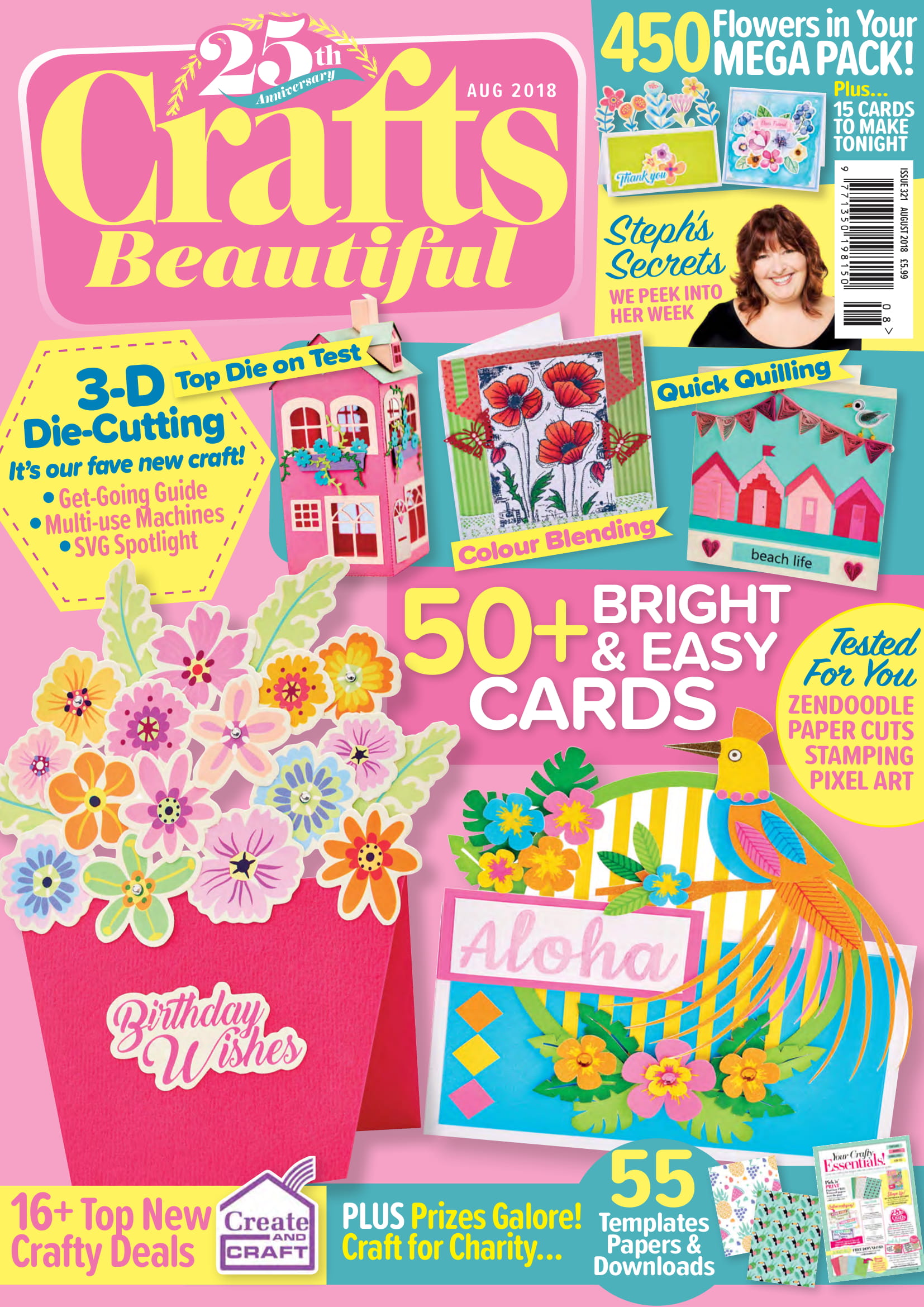 Crafts Beautiful August 2018 Issue 321 Template Pack