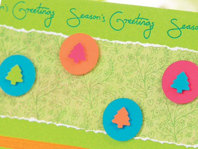 Layered Festive Greetings Christmas Tree Card