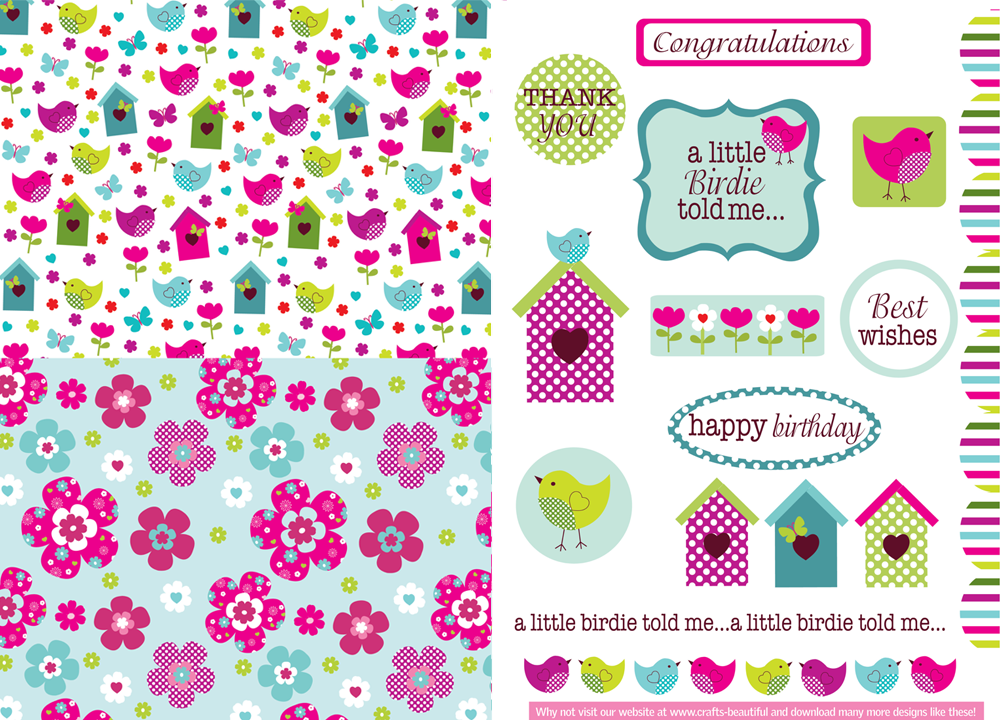 Folk Style Bird Celebration Free Papers