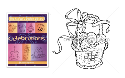 Easter Egg Basket Free Digital Stamp