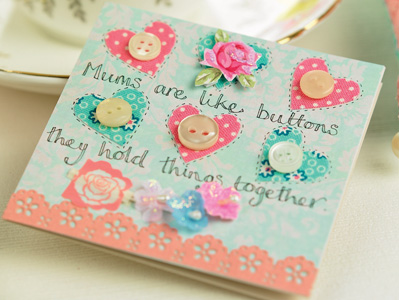 Stitched Feminine Card, Gift Tag & Fabric Heart