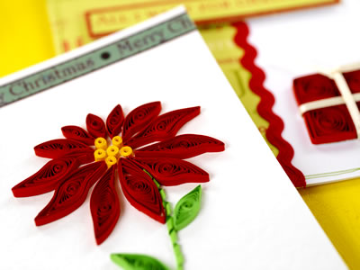 Quilled Winter Flower Card
