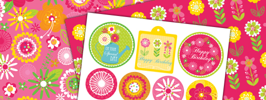 Floral Summer Tags & Free Papers