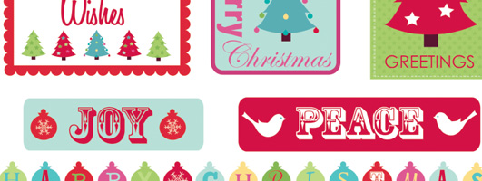 Modern Christmas Sentiments & Free Papers