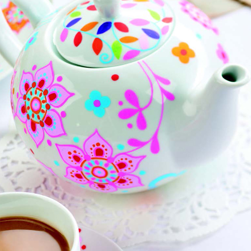 Pink Floral Ceramic Tea Set Pen Painting Tutorial