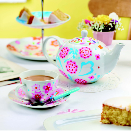 Pink Floral Ceramic Tea Set Pen Painting Tutorial