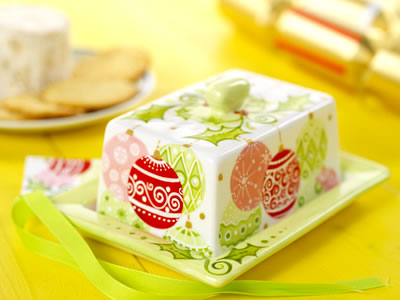 Painted Festive Ceramic Dish
