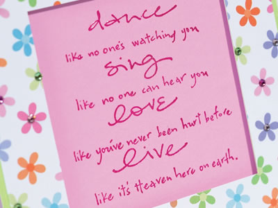 Embossed Sentiment Aperture Card