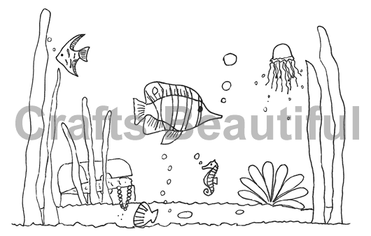 Nautical Tropical Fish Free Digital Stamp