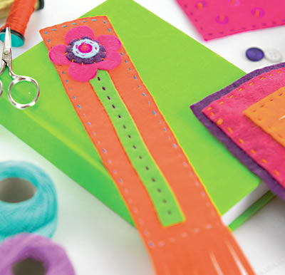 Felt Stitched Flower Card