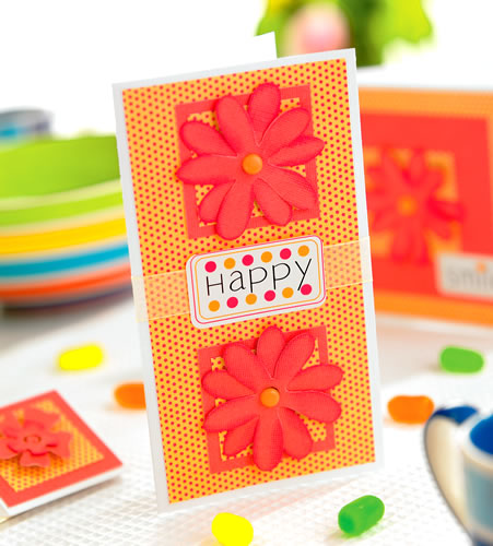 Die Cut Orange Flower Greeting Cards