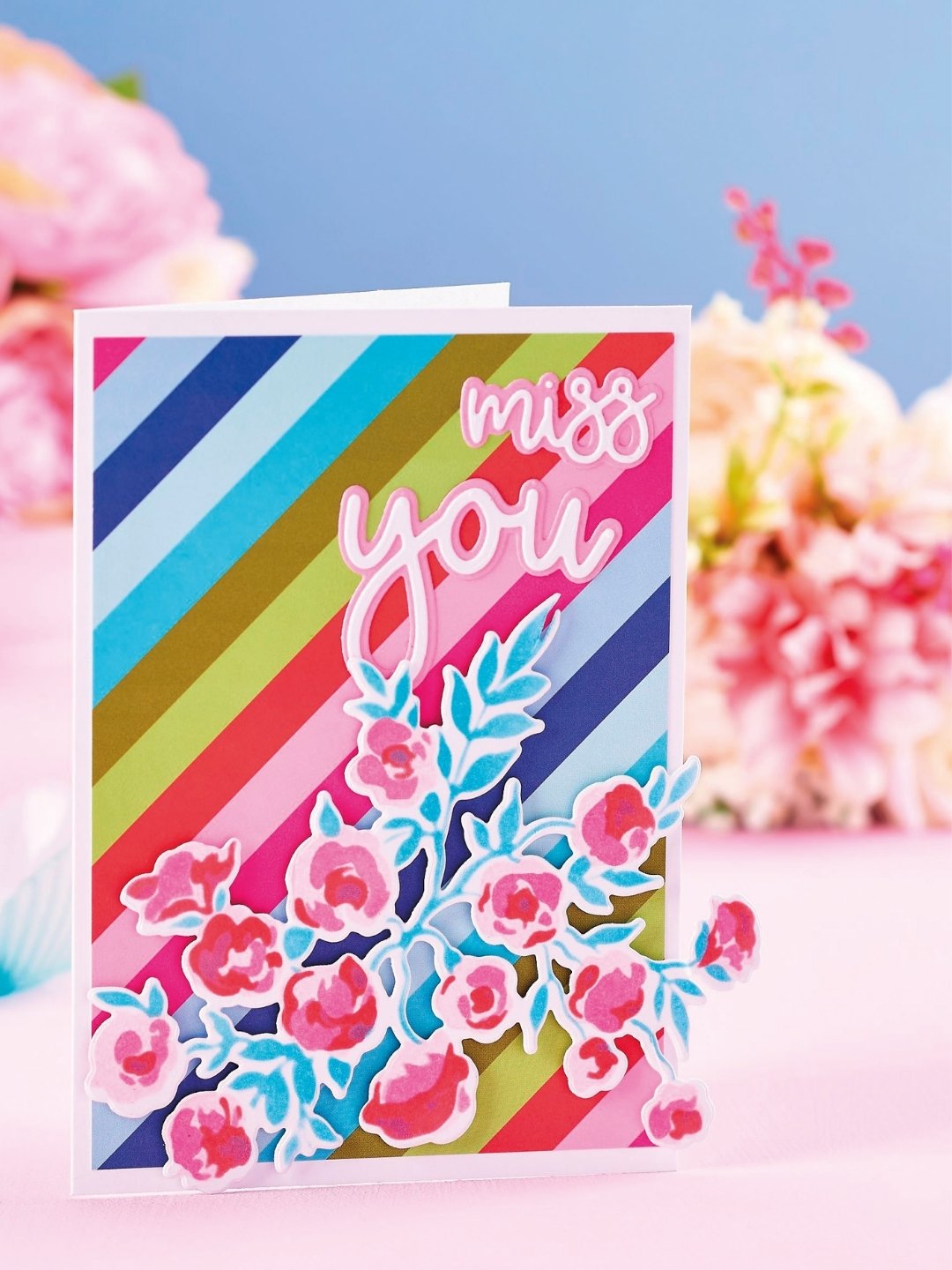 Simple Stencilled Florals Card