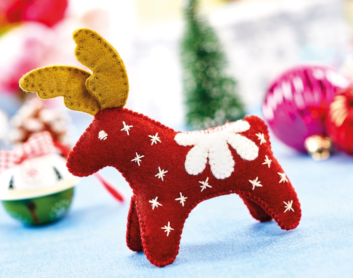 Stitched Scandi Christmas Felt Decorations