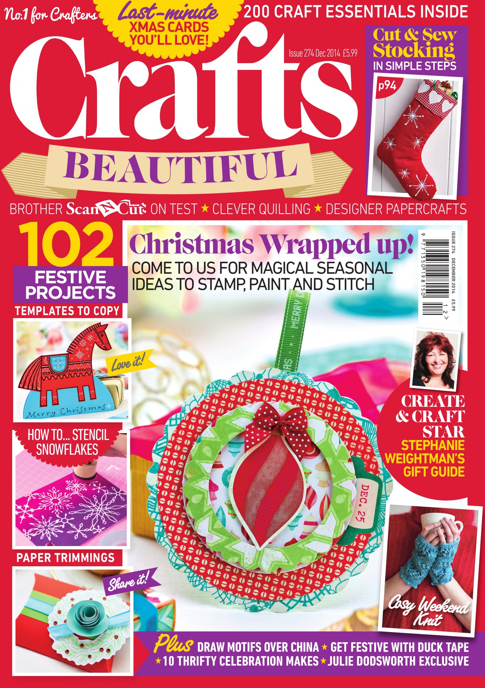 Crafts Beautiful December 2014 Issue 274 Template Pack