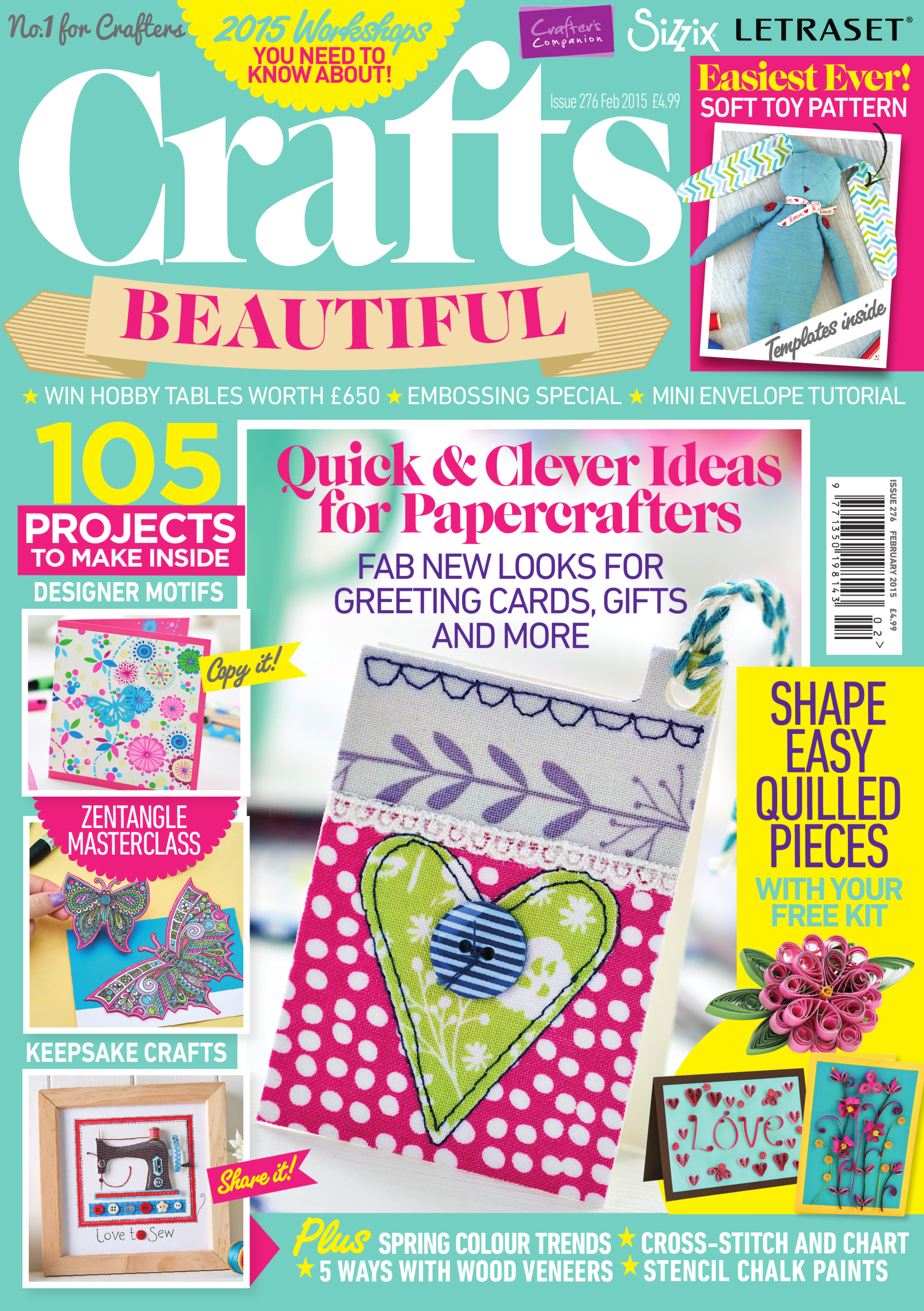 Crafts Beautiful February 2015 Issue 276 Template Pack