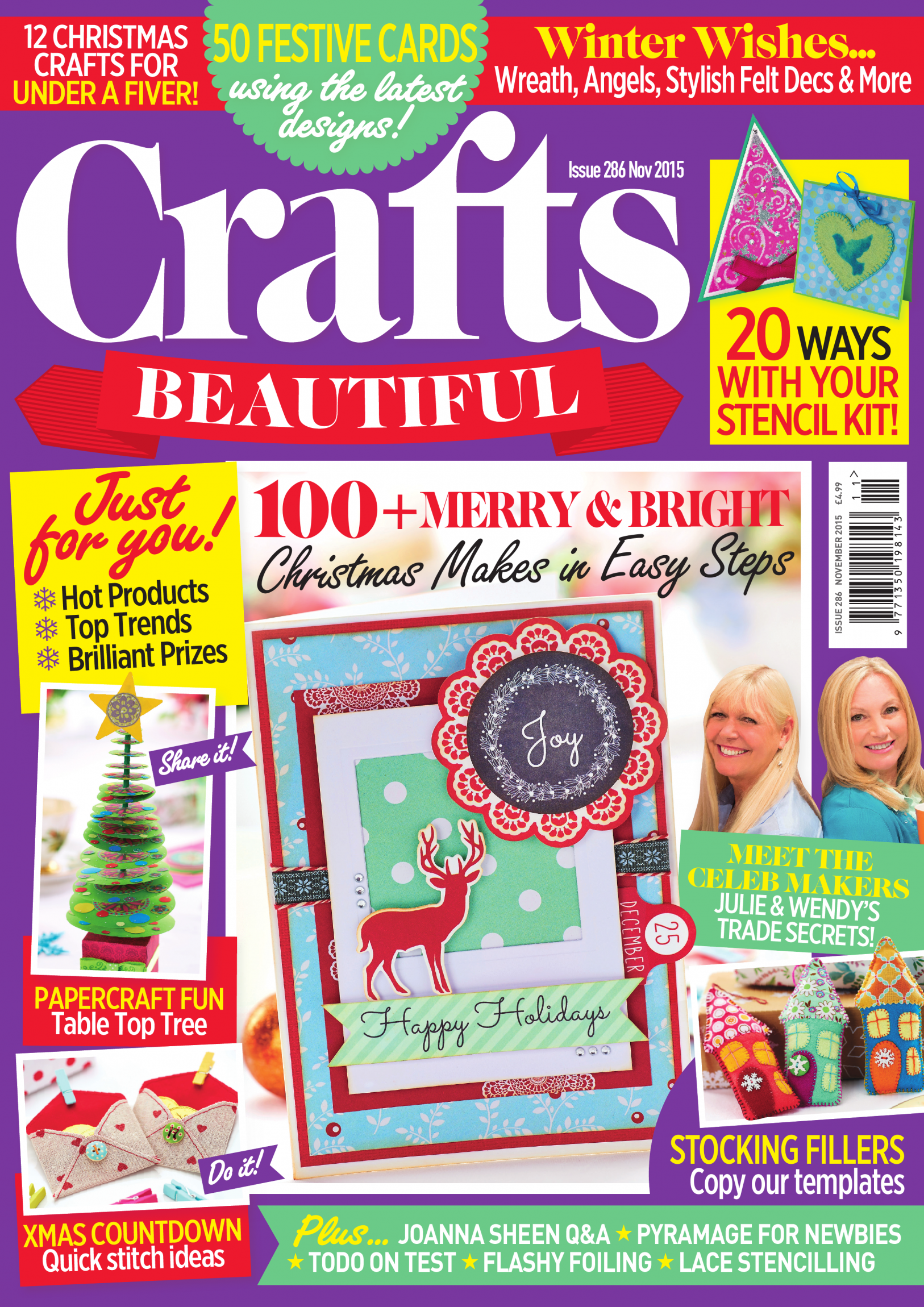 Crafts Beautiful November 2015 Issue 286 Template Pack