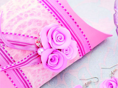 Polymer Clay Flower Clusters Favour Box
