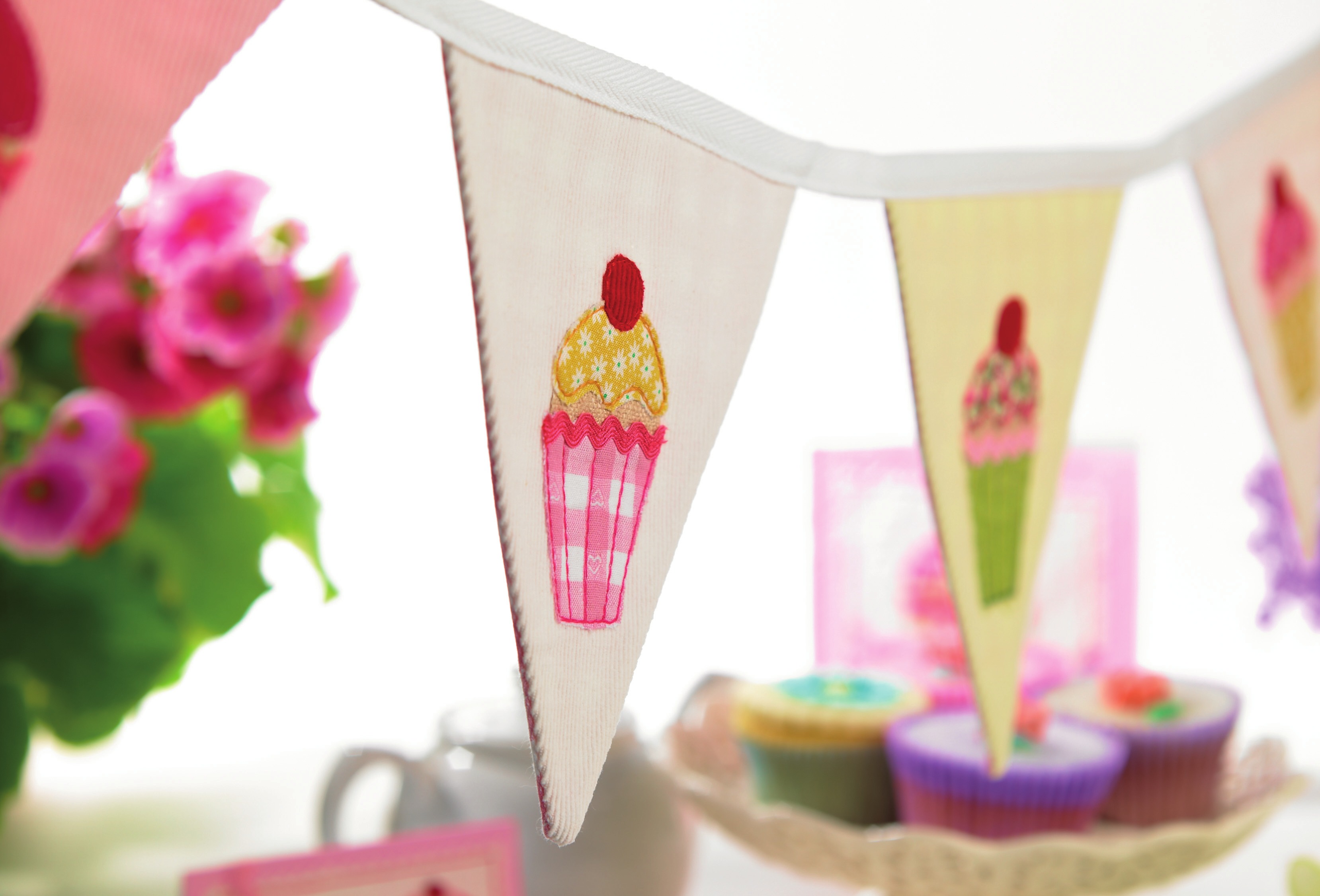 Cupcake Themed Bunting And Cards