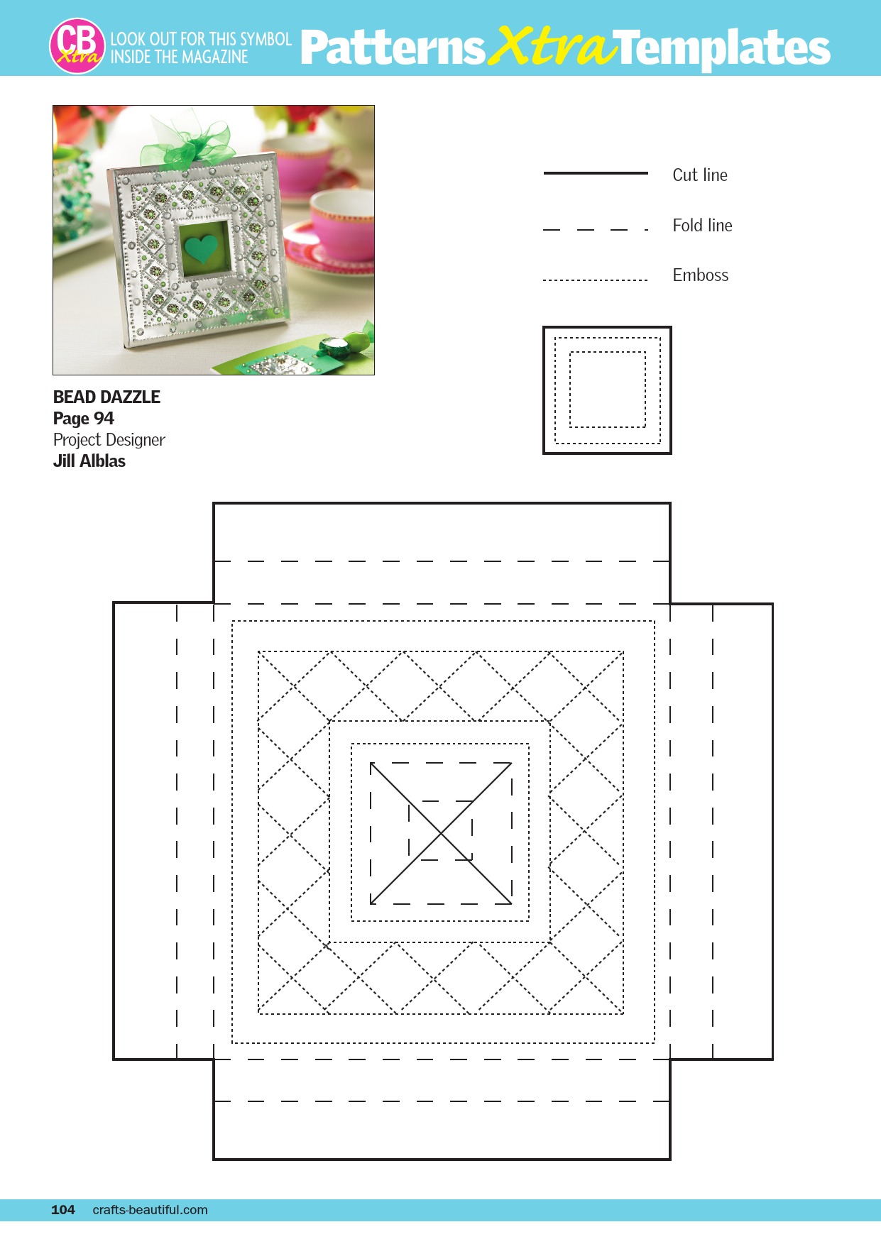 Gem encrusted candle frame & card
