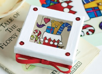 Christmas Teddy Glass Painting Design