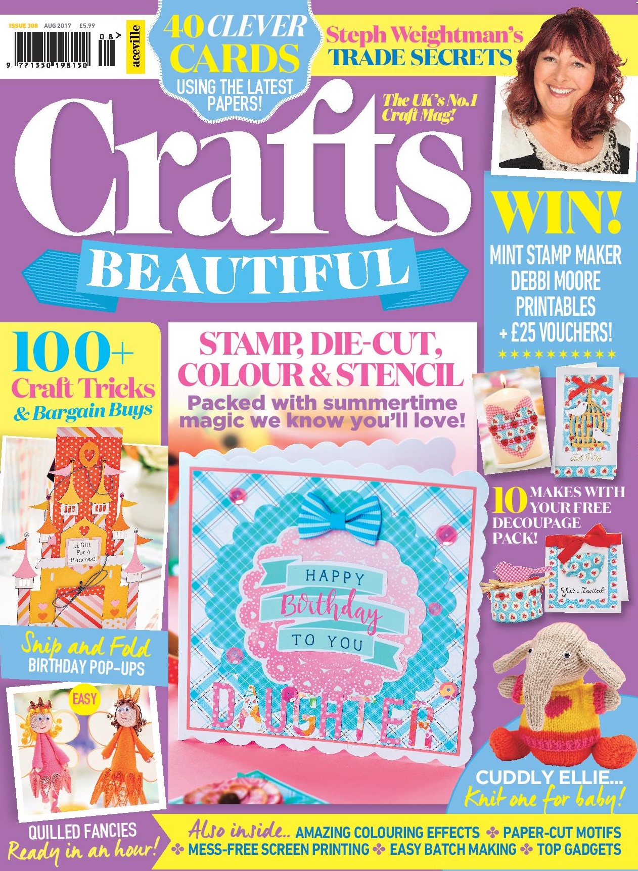 Crafts Beautiful August 2017 Issue 308 Template Pack
