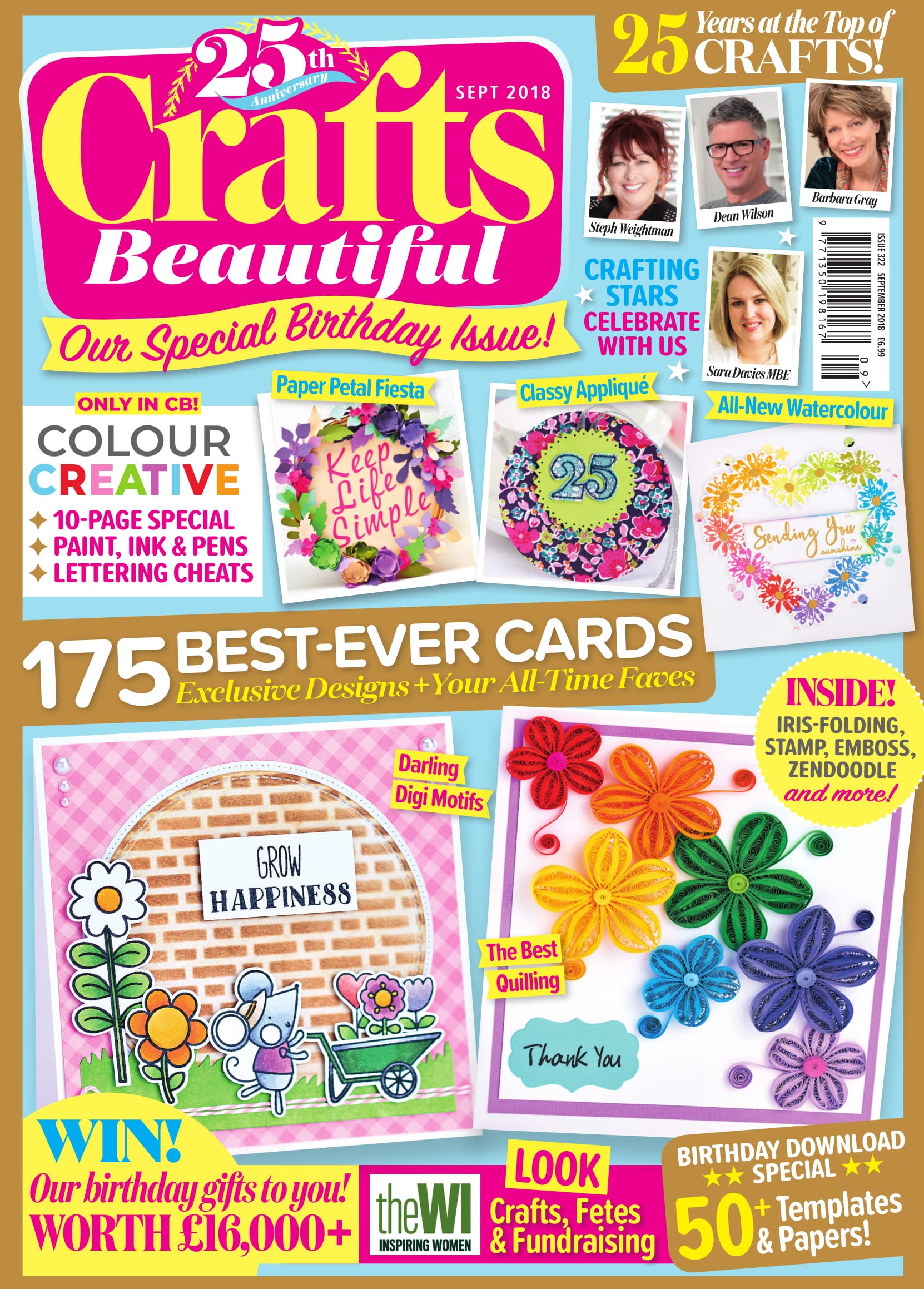 Crafts Beautiful September 2018 Issue 322 Template Pack