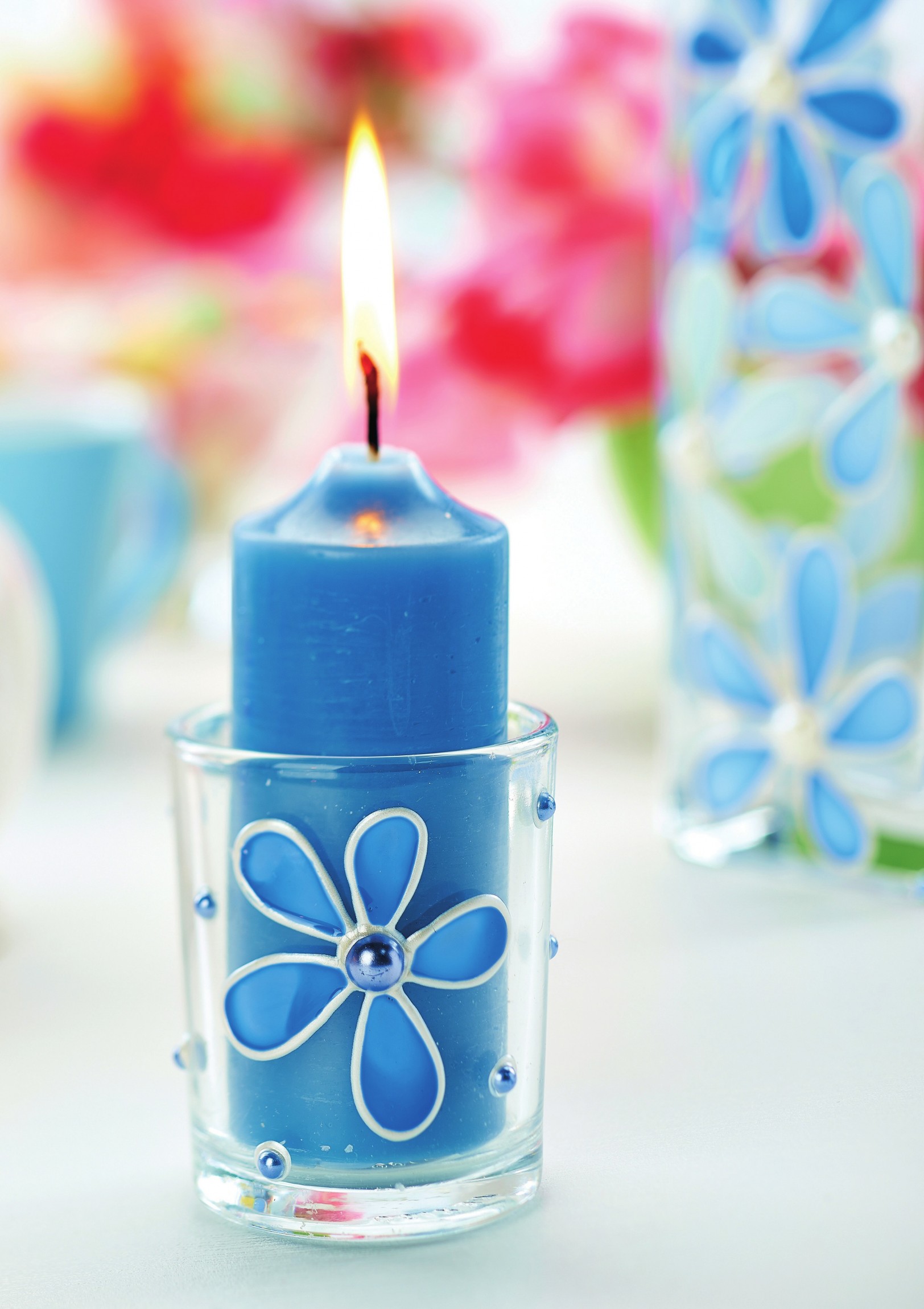 Painted Glass Vases And Cards