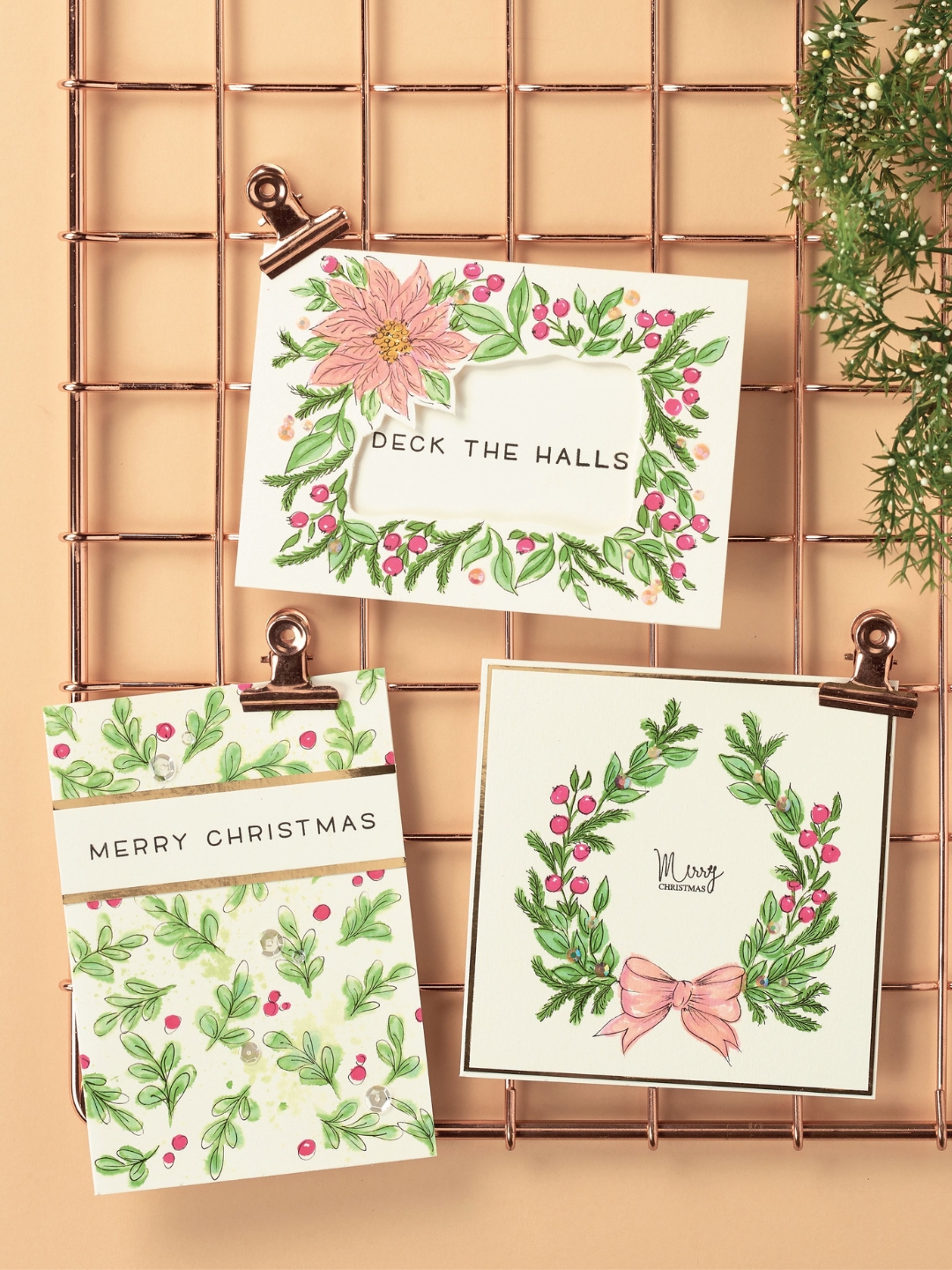 Watercolour and Pen Christmas Cards