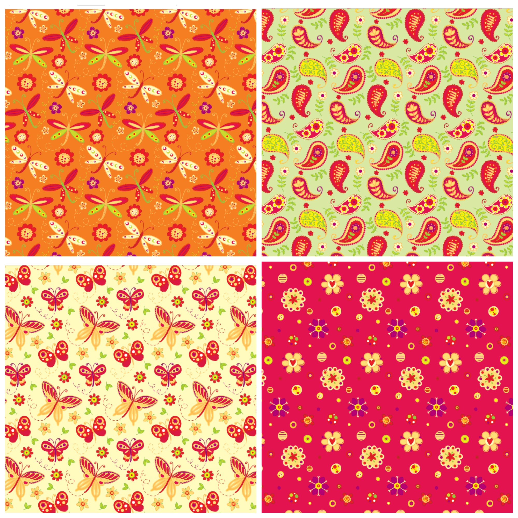 Butterfly And Paisley Print Papers